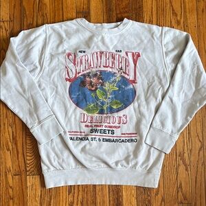 Urban Outfitters Cream Strawberry Sweatshirt